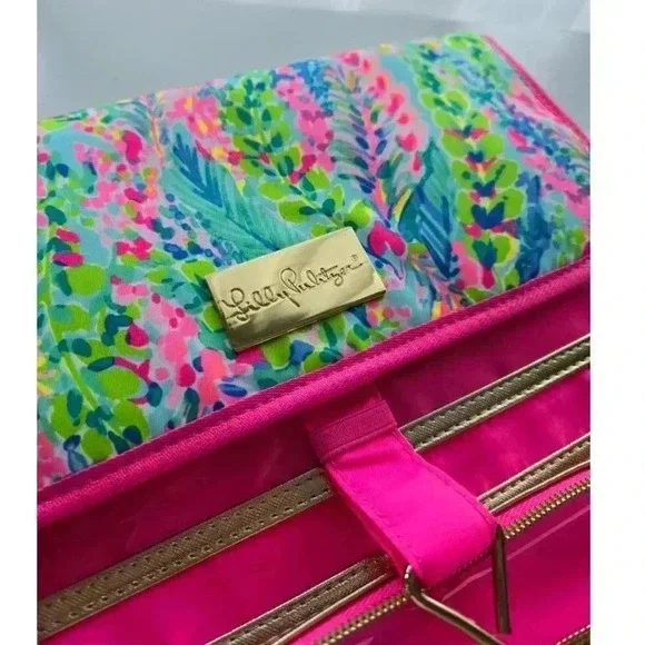 Lilly Pulitzer "Catch the Wave" Luggage Travel Bag Cosmetic Makeup Case - Picture 8 of 11